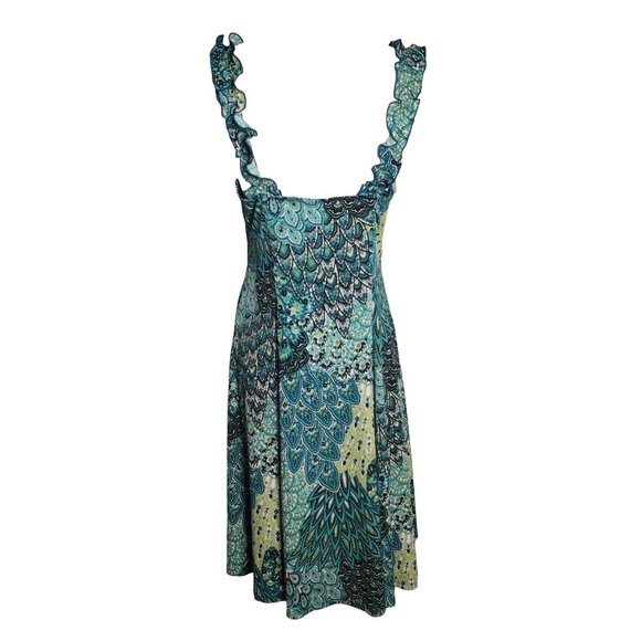 CONNECTED APPAREL Blue Green Paisley Sleeveless Pullover Dress Womens Size 10 - Picture 3 of 6